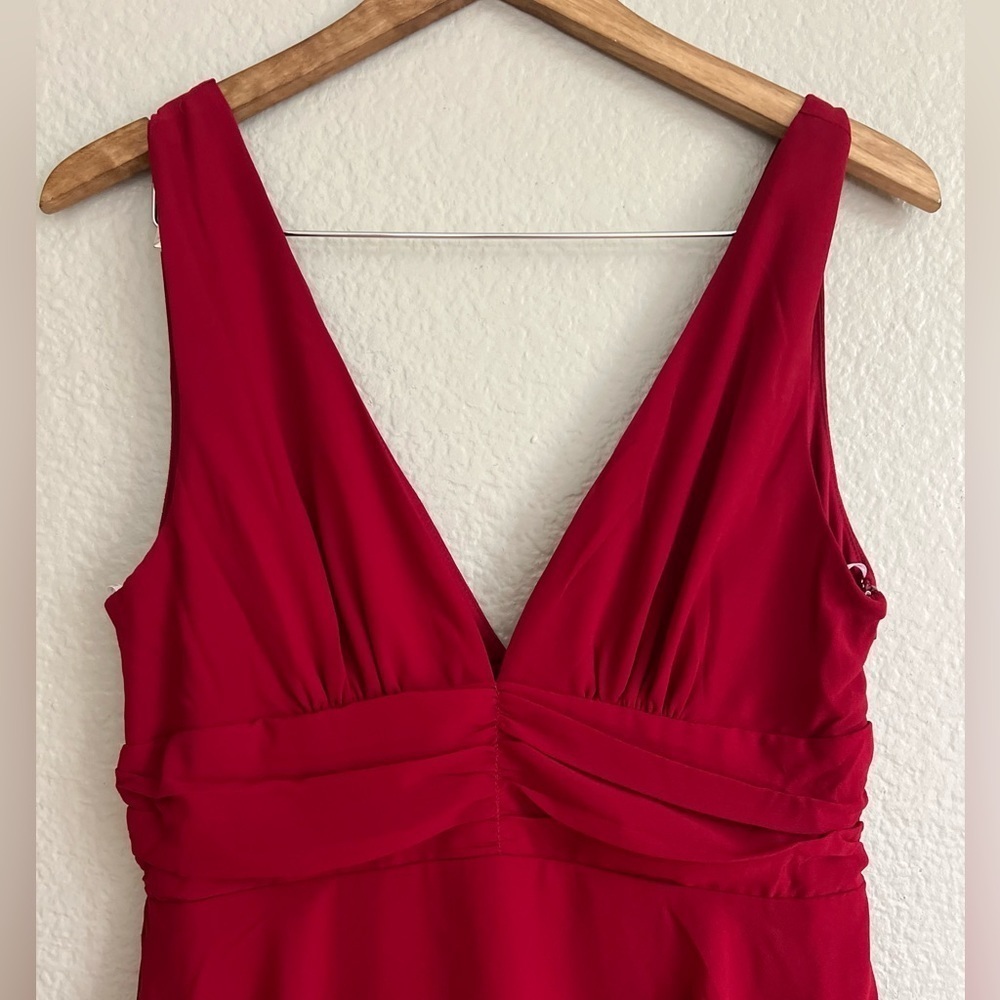 NWOT Celebration Time Red Sleeveless Tiered Midi Dress - Picture 5 of 8
